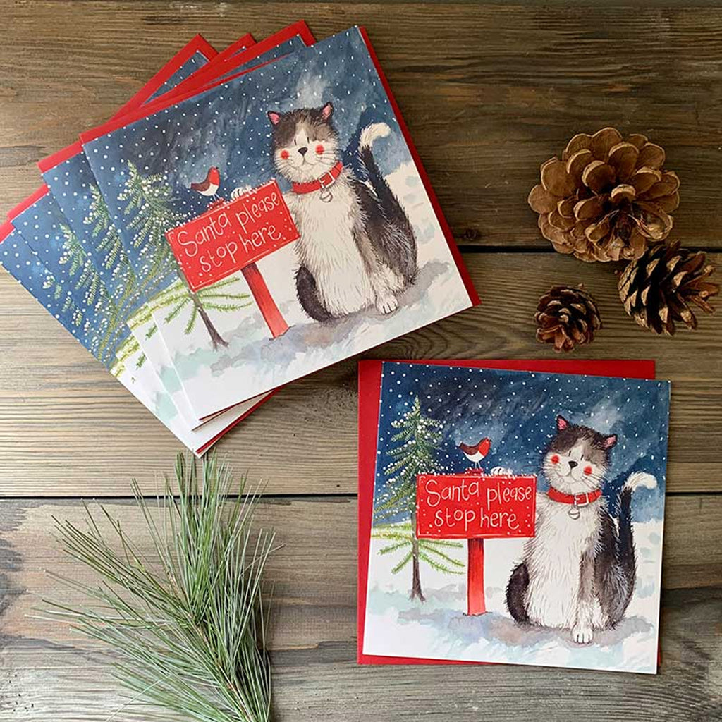 Alex Clark Santa Stop Christmas Cards - Pack of 5