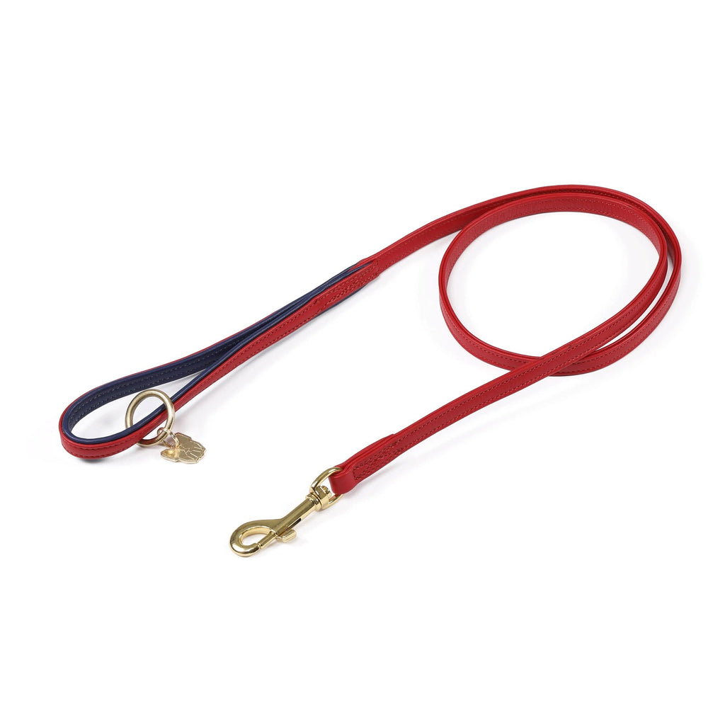 Digby and Fox Padded Leather Dog Lead - Scarlett