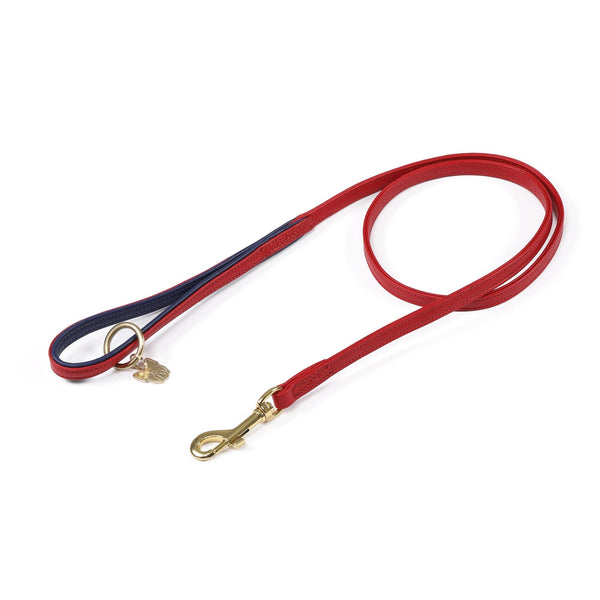 Digby and Fox Padded Leather Dog Lead - Scarlett