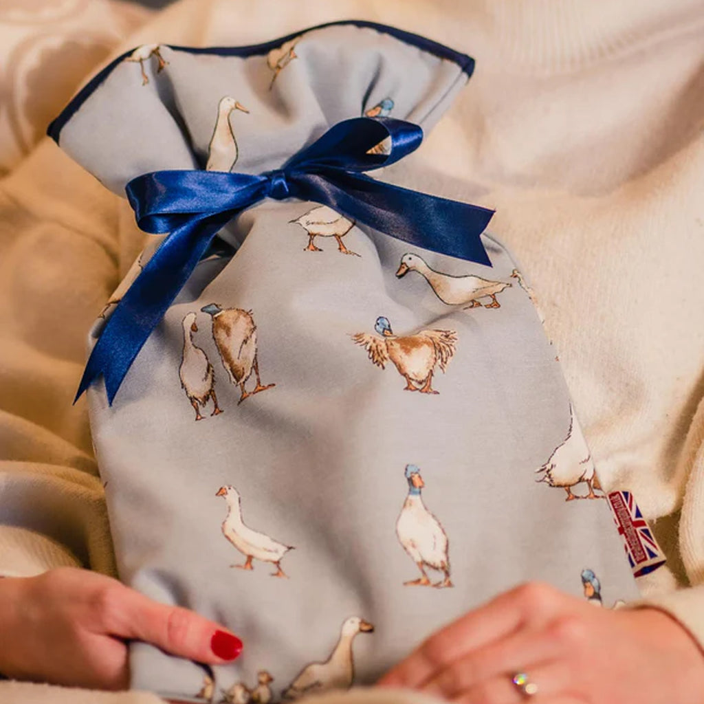 The Wheat Bag Company 2L Hot Water Bottle Ducks Blue