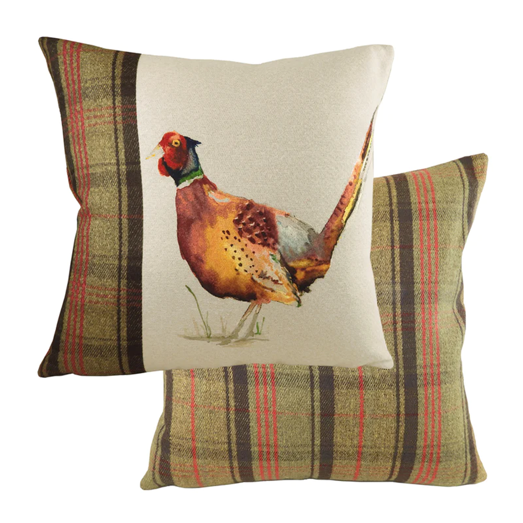 Evans Lichfield Hunter Pheasant Square Cushion - Sand
