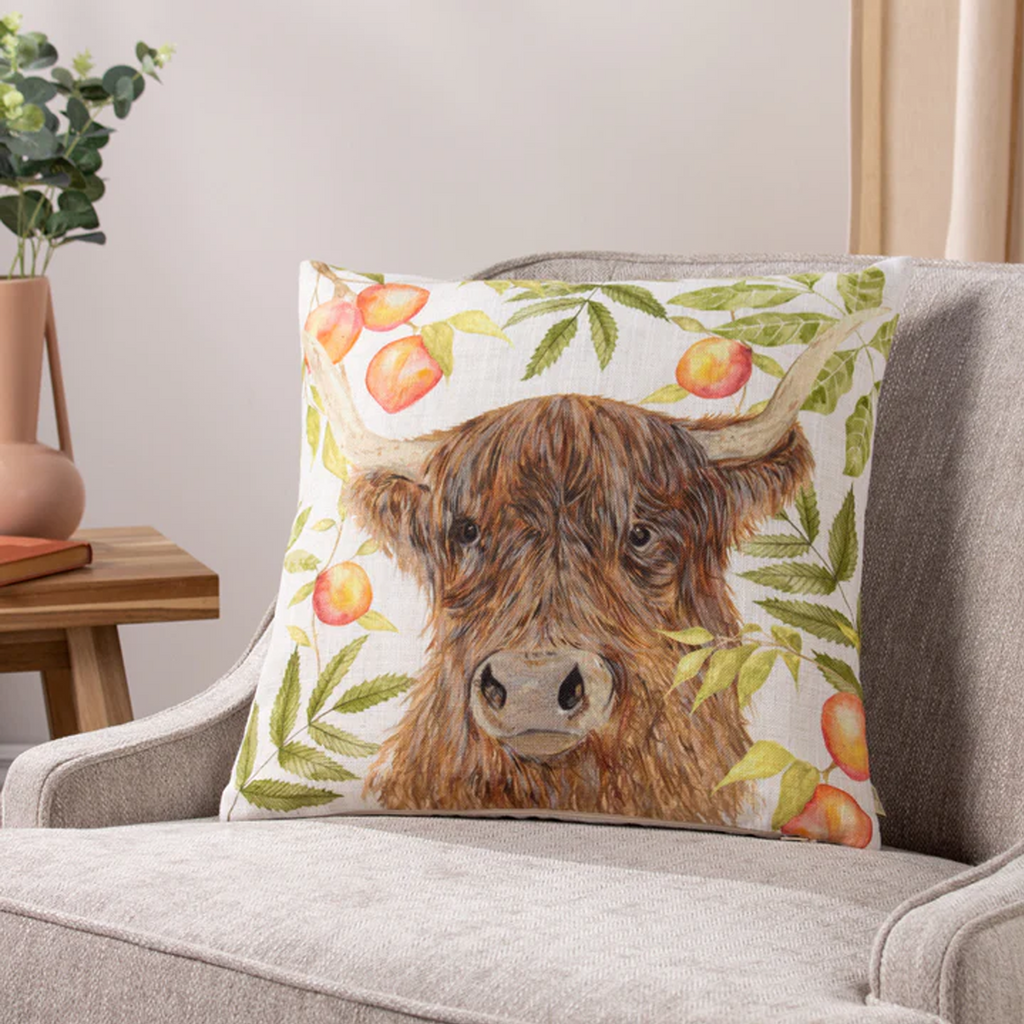 Evans Lichfield Grove Highland Cow Cushion