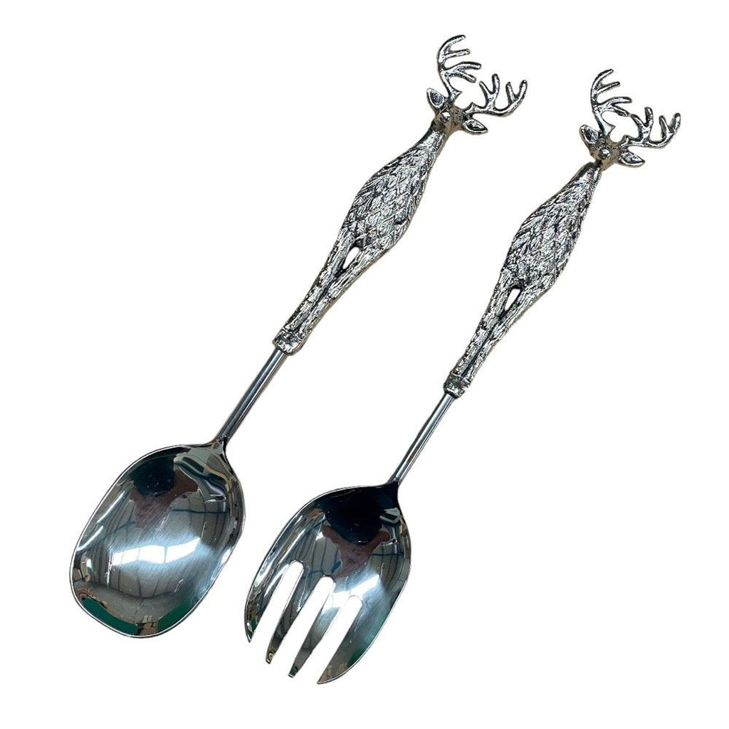 Orchid Designs Long Metal Stag Salad Servers