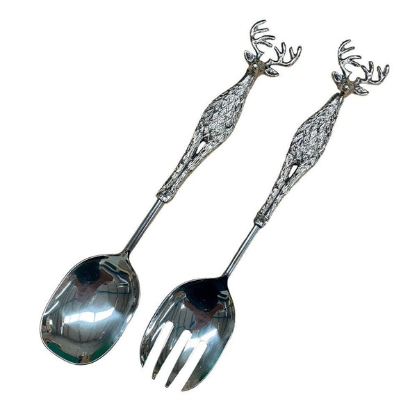 Orchid Designs Long Metal Stag Salad Servers