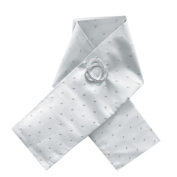 Equetech Ready-Tied Stock - White/Metallic Diamonds