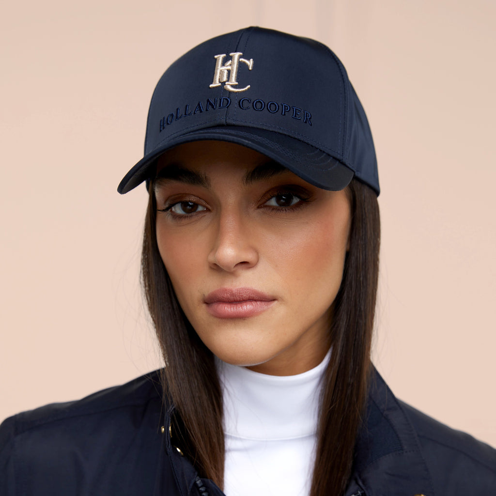 Holland Cooper Burghley Equestrian Cap - Ink Navy Monogram