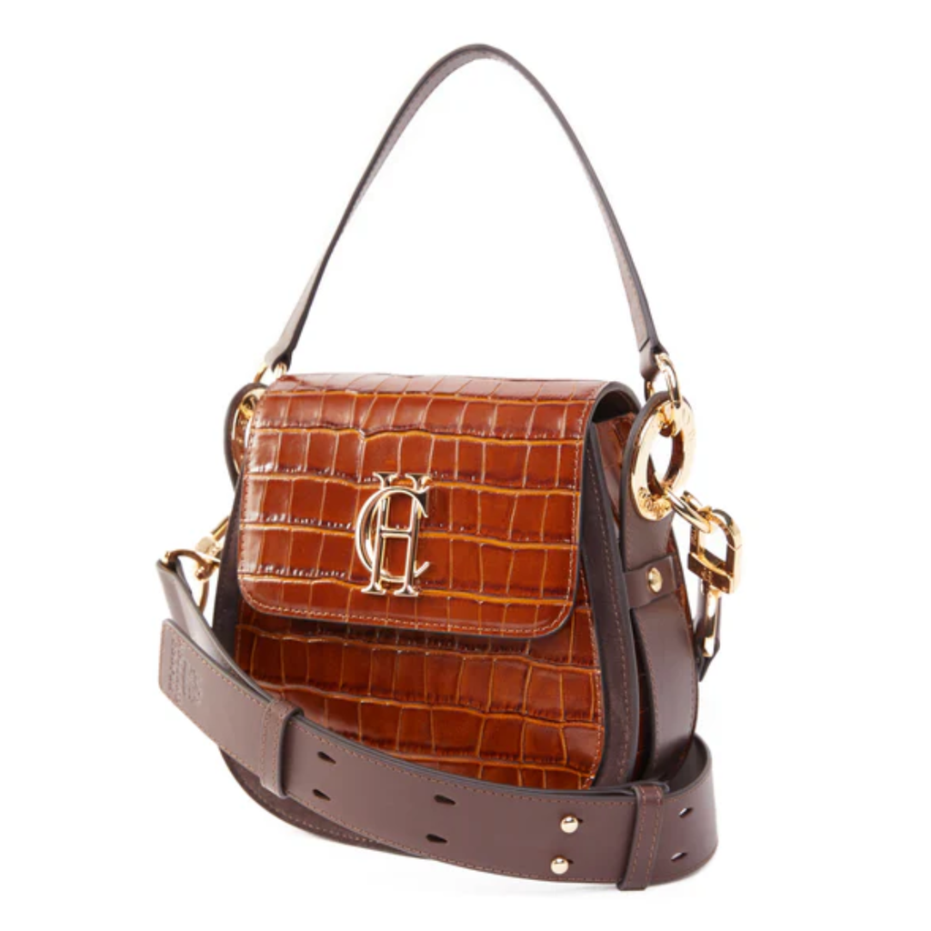 Holland Cooper Chelsea Saddle Bag - Tan Croc