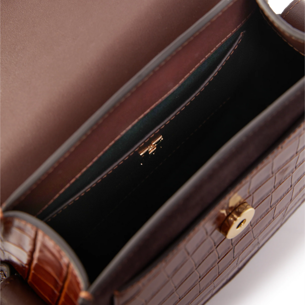 Holland Cooper Chelsea Saddle Bag - Tan Croc