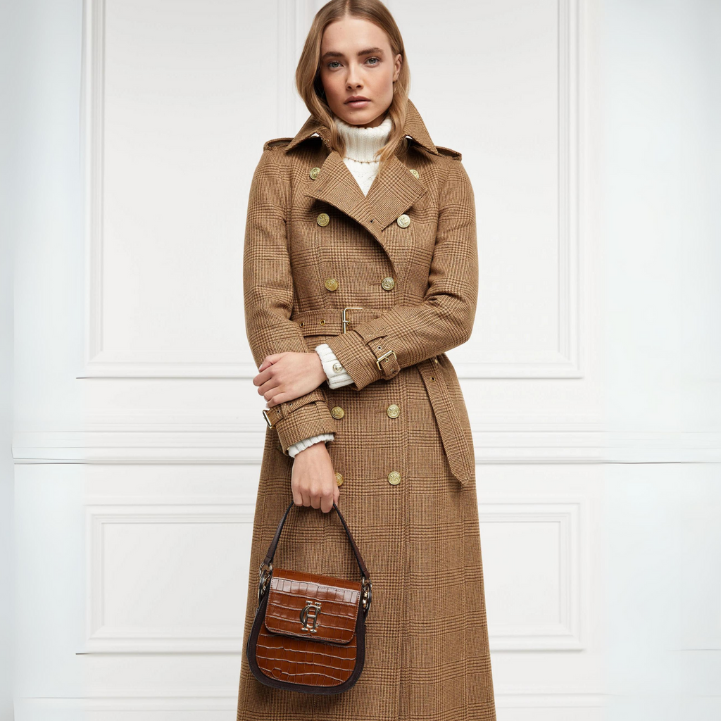 Holland Cooper Chelsea Saddle Bag - Tan Croc