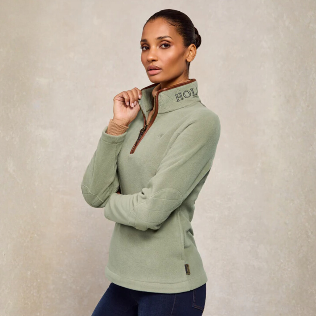 Holland Cooper Country Fleece Quarter Zip - Sage