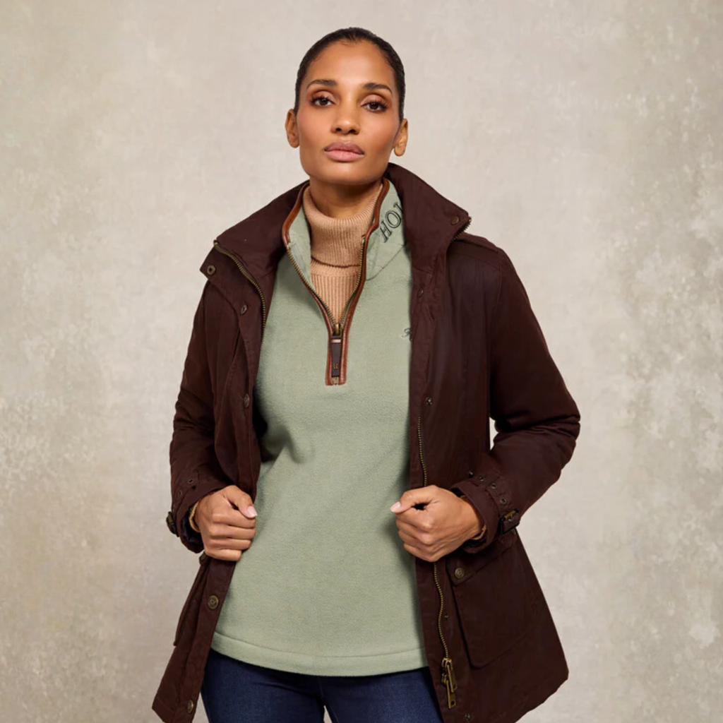 Holland Cooper Country Fleece Quarter Zip - Sage