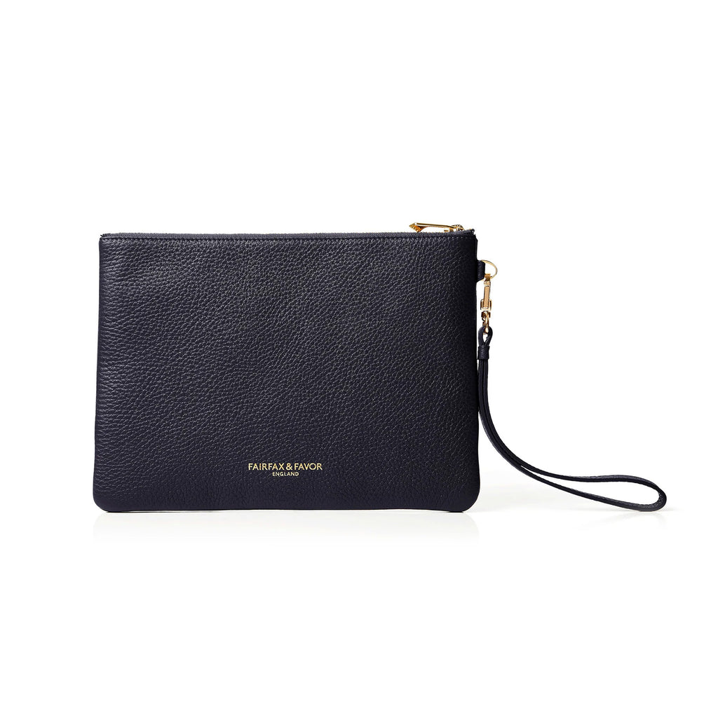 Fairfax and Favor Highbury Clutch Bag - Navy Suede