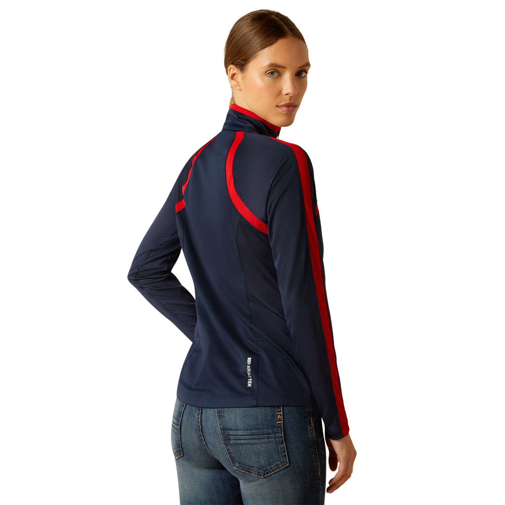 Ariat Ladies Sunstopper 3.0 Baselayer - Navy/Red