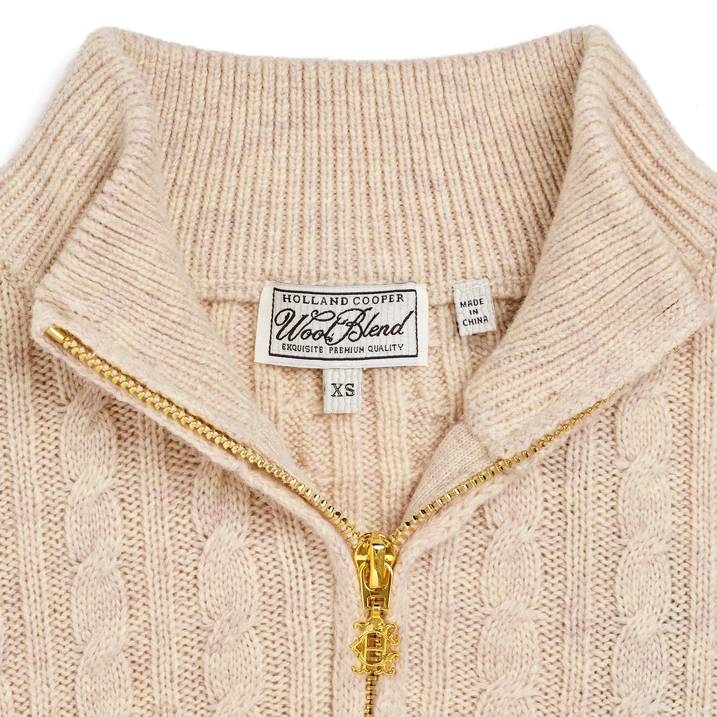 Holland Cooper Ladies Tacoma Zip Through Cardigan - Barley