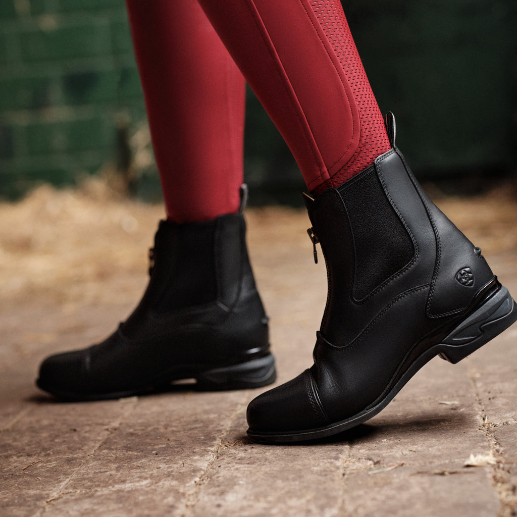 Ariat Ladies Devon Axis Zip Paddock Boot - Black