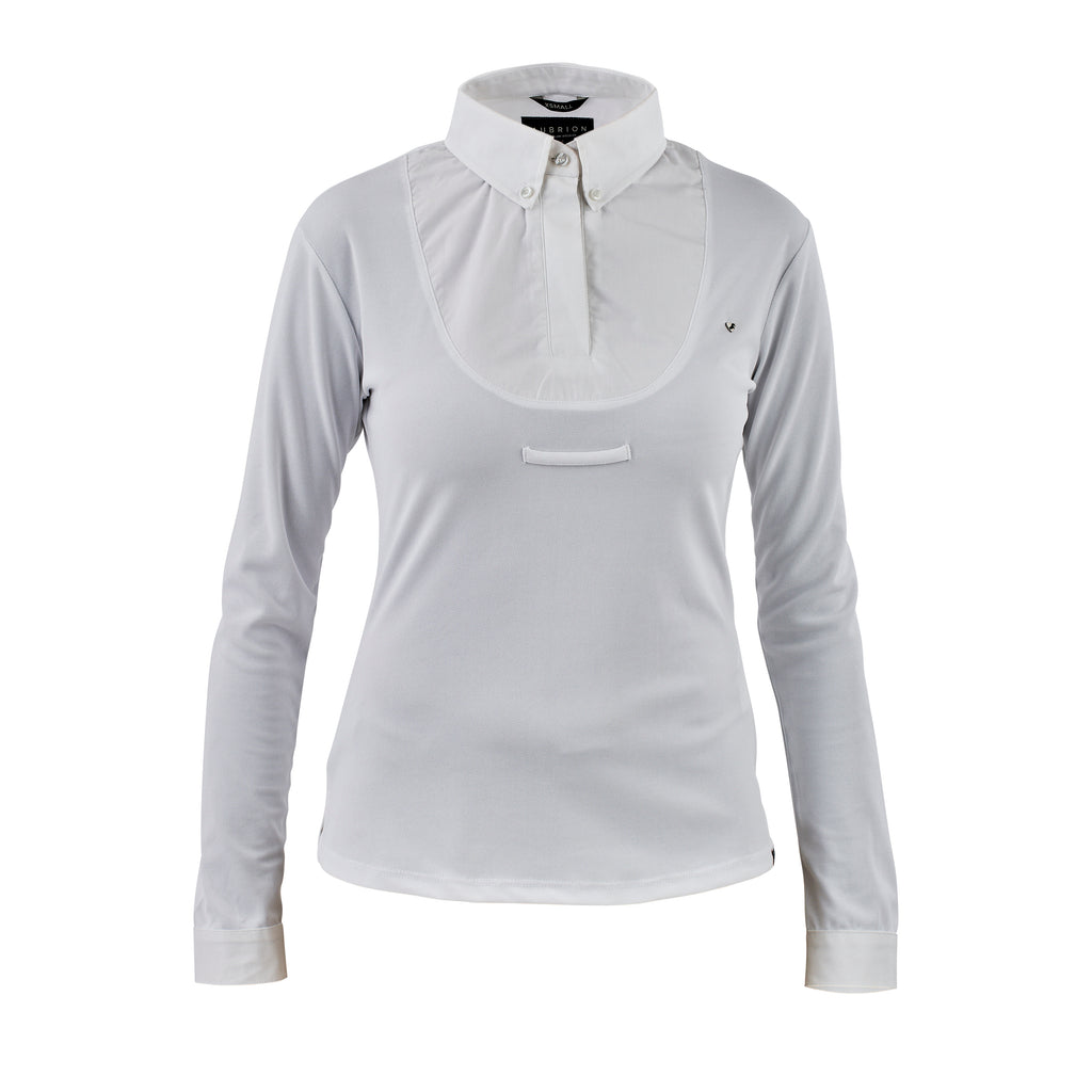 Aubrion Ladies Long Sleeve Tie Shirt - White