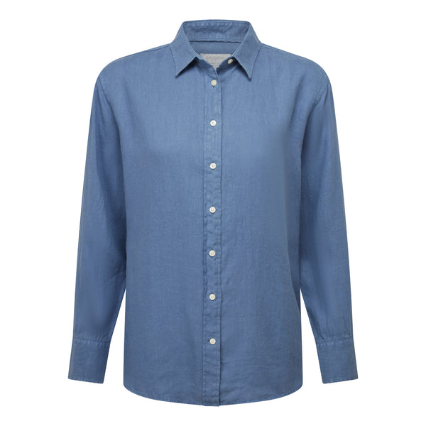 Schoffel Ladies Salthouse Linen Shirt - French Navy