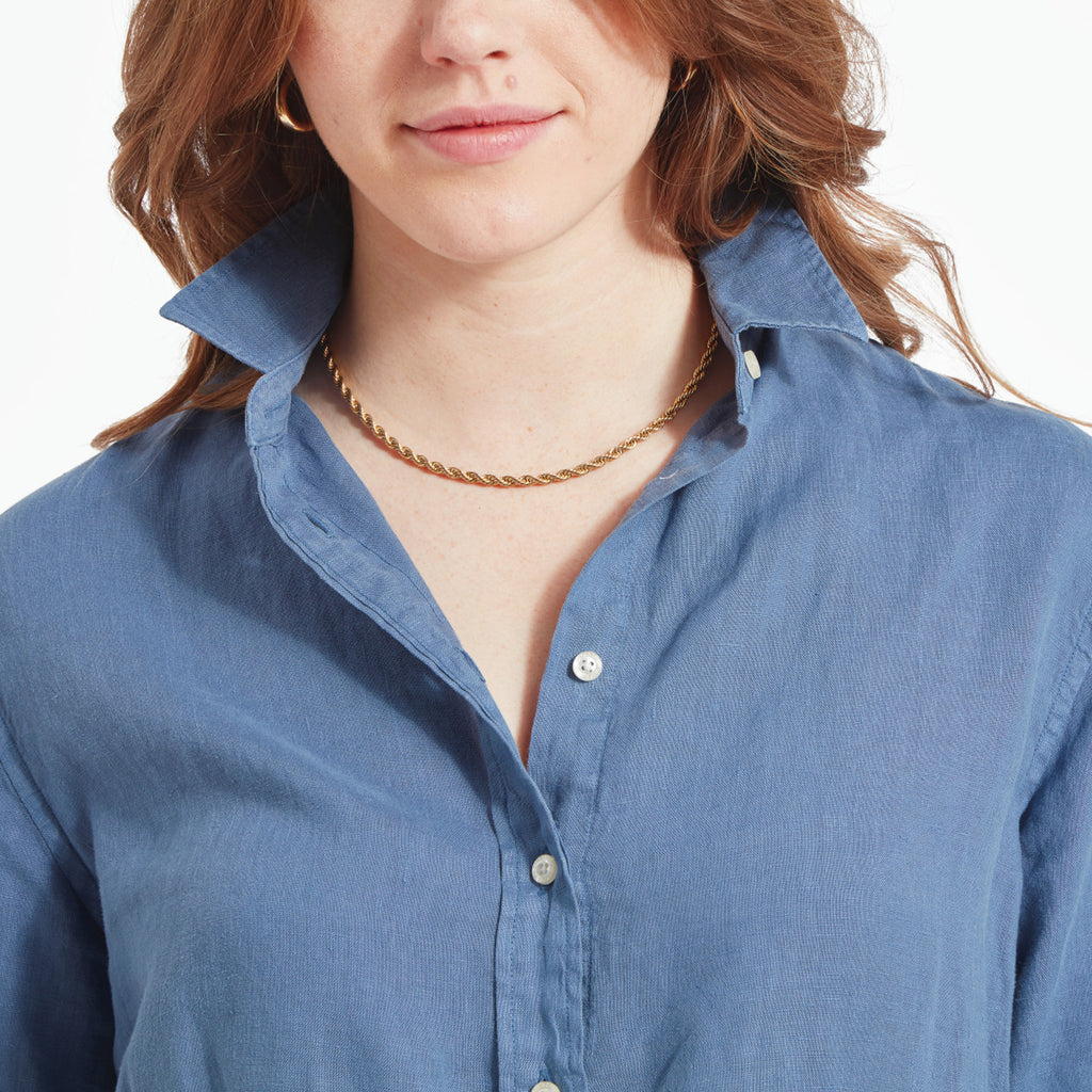 Schoffel Ladies Salthouse Linen Shirt - French Navy