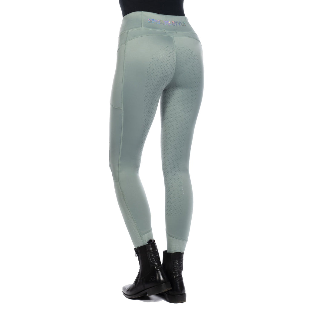 HKM Ladies Harbour Island Full Seat Riding Leggings - Sage
