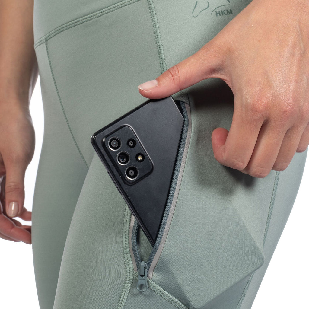 HKM Ladies Harbour Island Full Seat Riding Leggings - Sage