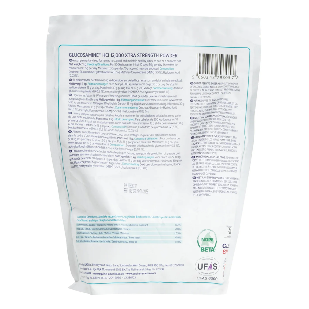 Equine America Glucosamine HCI 12000 Xtra Strength Powder - 1kg