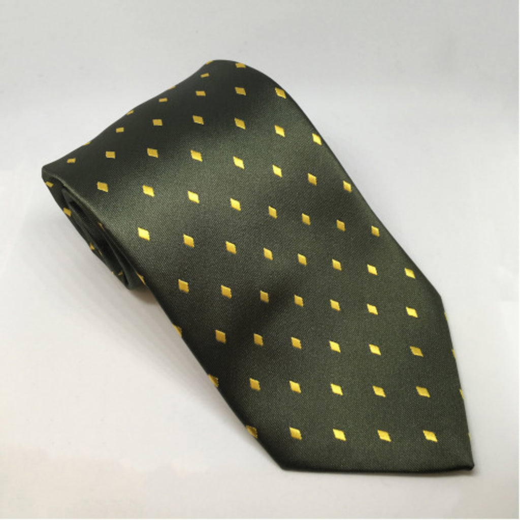 Equetech Junior Diamond Show Tie - Forest/ Gold
