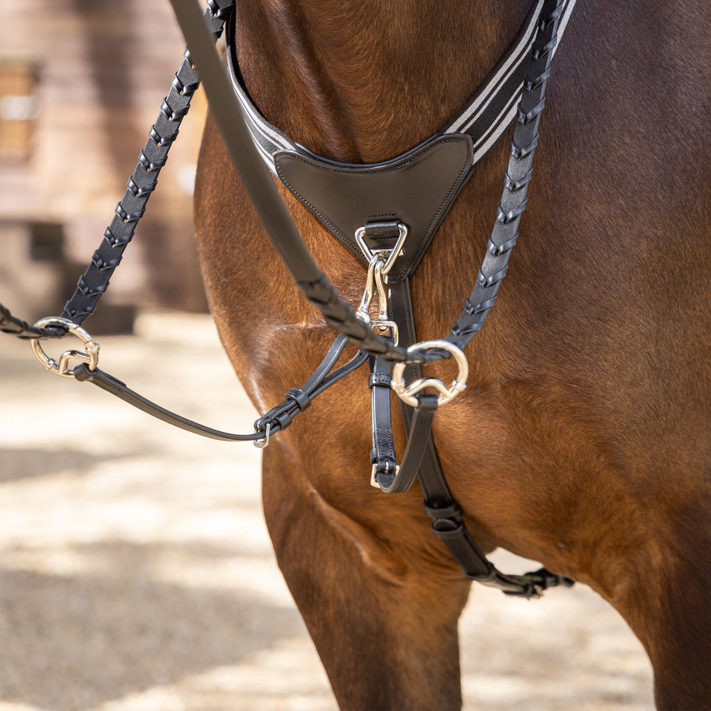 LeMieux Arika Elasticated Breastplate - Black/Silver
