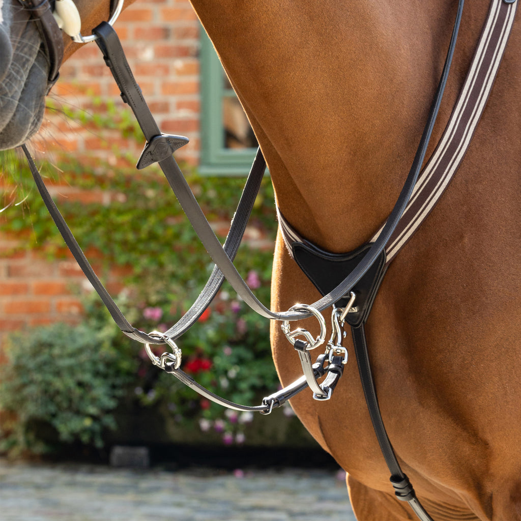 LeMieux Arika Elasticated Breastplate - Brown/Silver