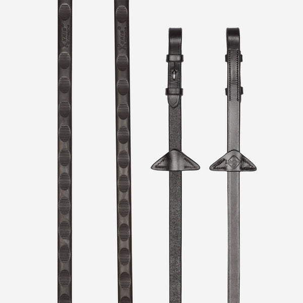 LeMieux Magna Grip Rubber Reins - Brown/Silver