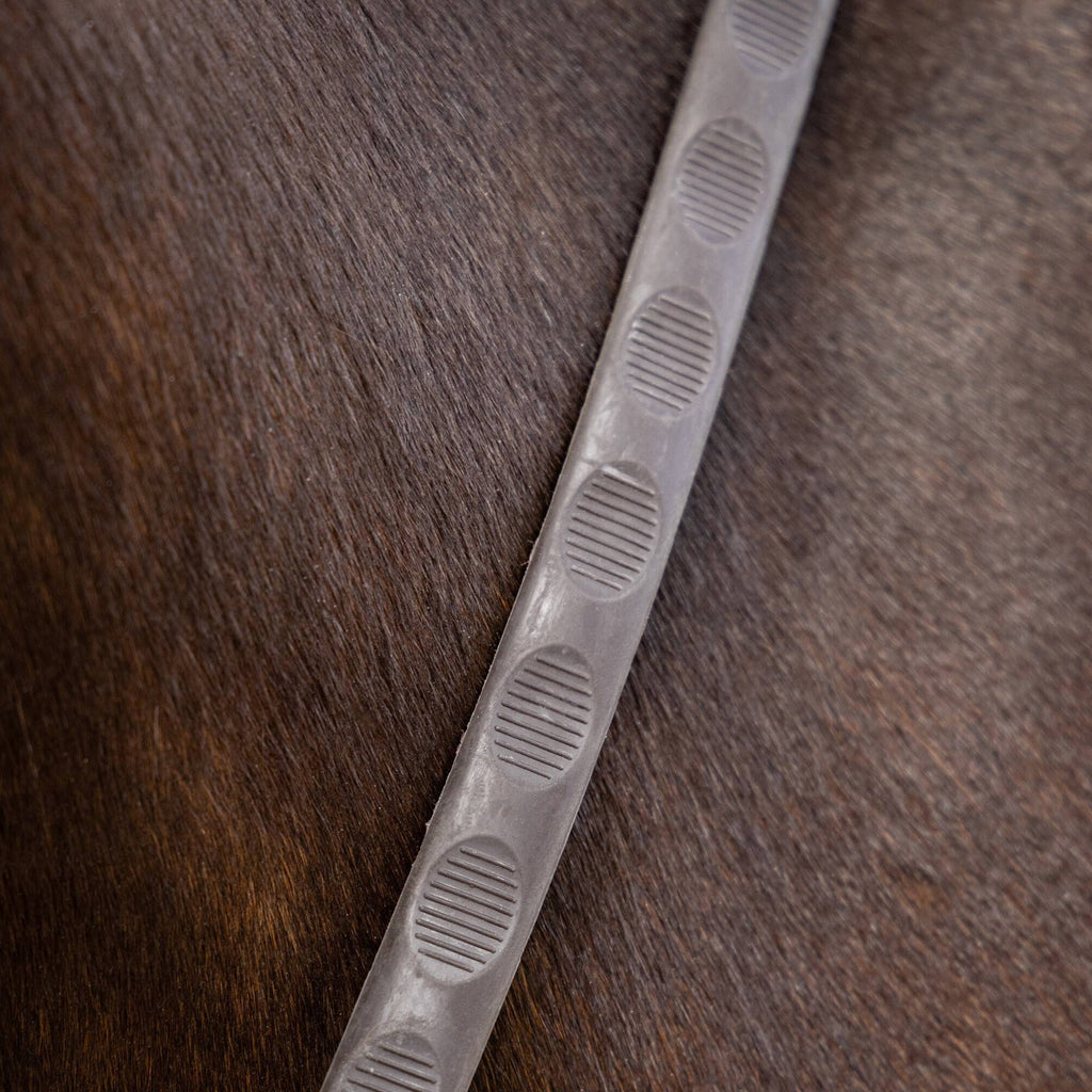 LeMieux Magna Grip Rubber Reins - Brown/Silver