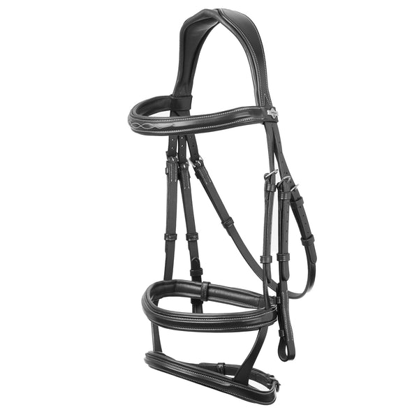 LeMieux Kudos Double Noseband Bridle - Black/Silver