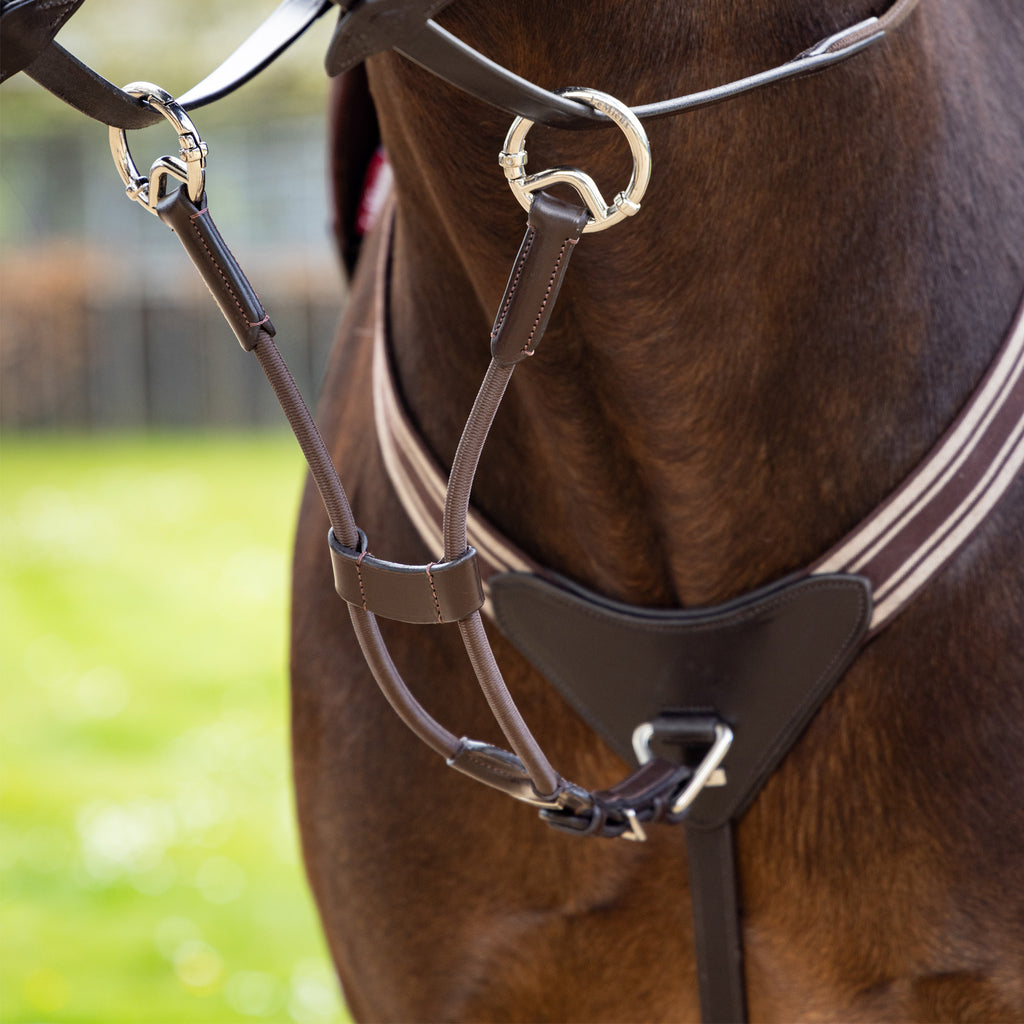 LeMieux Elasticated Martingale Attachment - Brown/Silver