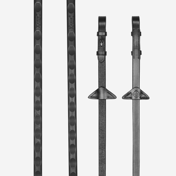 LeMieux Magna Grip Rubber Reins - Black/Silver