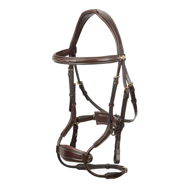 LeMieux Kudos Clear Arc Bridle - Havana/Brass
