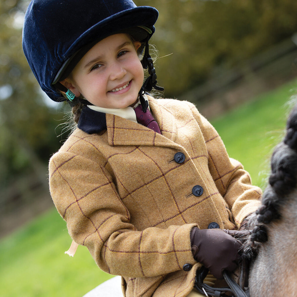 Equetech Junior Wheatley Deluxe Tweed Riding Jacket - Brown
