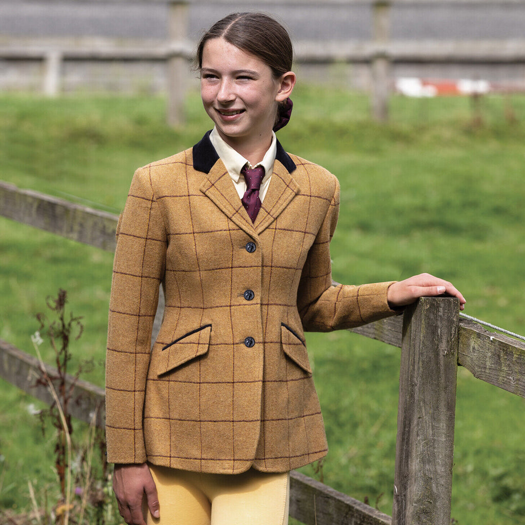 Equetech Junior Wheatley Deluxe Tweed Riding Jacket - Brown