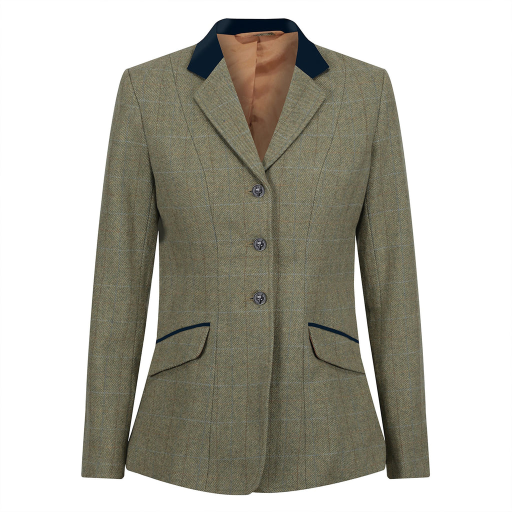 Equetech Junior Thornborough Deluxe Tweed Riding Jacket - Green