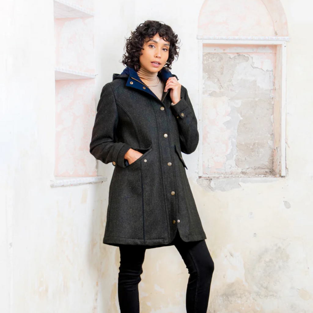 Jack Murphy Ladies Abbie Tweed Jacket - Deep Green Herringbone
