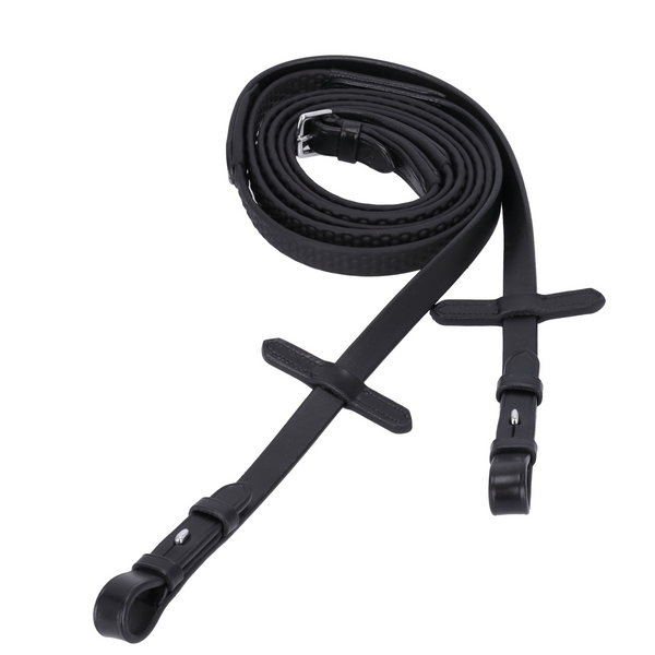 Schockemohle Soft Rubber Reins With Dots - Black/Silver