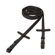 Schockemohle Soft Rubber Reins With Stops - Dark Brown/Silver