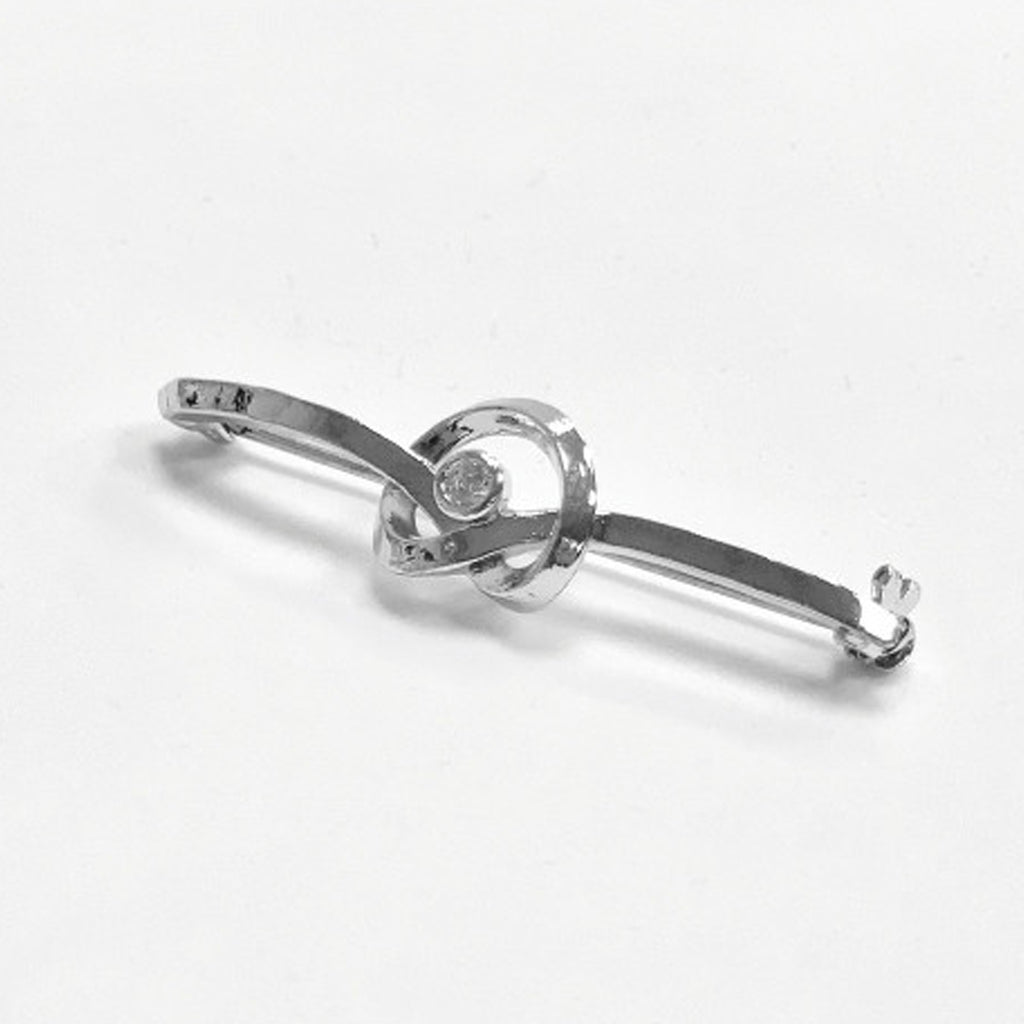 Equetech Twirl Crystal Stock Pin - Silver