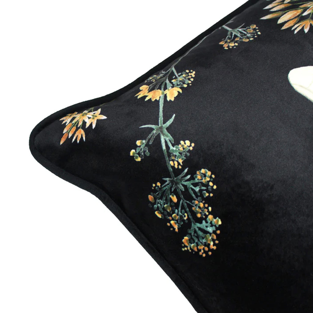 Evans Lichfield Midnight Garden Bee Feather Filled Cushion - Black