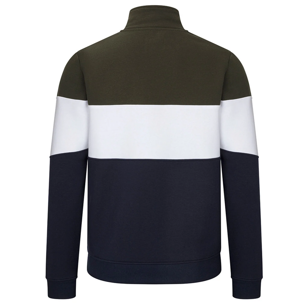 Hoggs Of Fife Mens Dumfries 1888 1/4 Zip Jumper - Forest/White