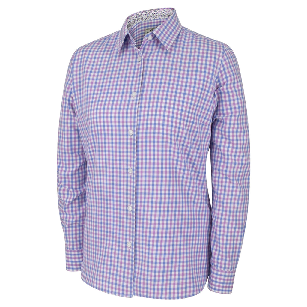 Hoggs Of Fife Ladies Becky II Cotton Shirt - Pink/Blue