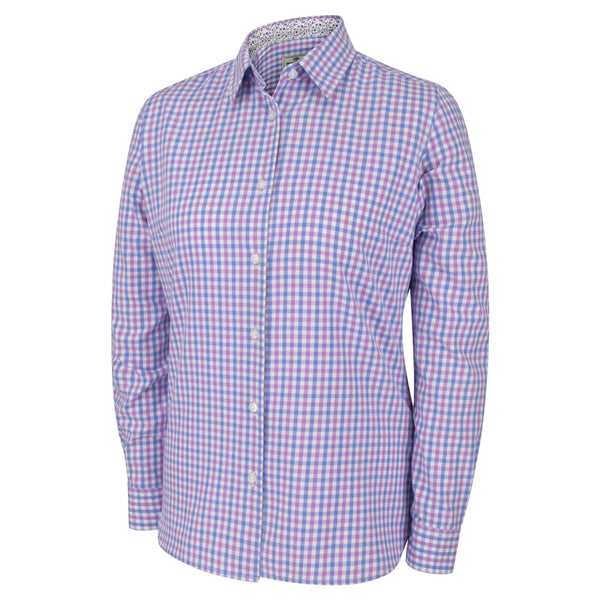 Hoggs Of Fife Ladies Becky II Cotton Shirt - Pink/Blue