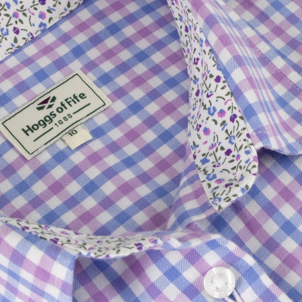 Hoggs Of Fife Ladies Becky II Cotton Shirt - Pink/Blue