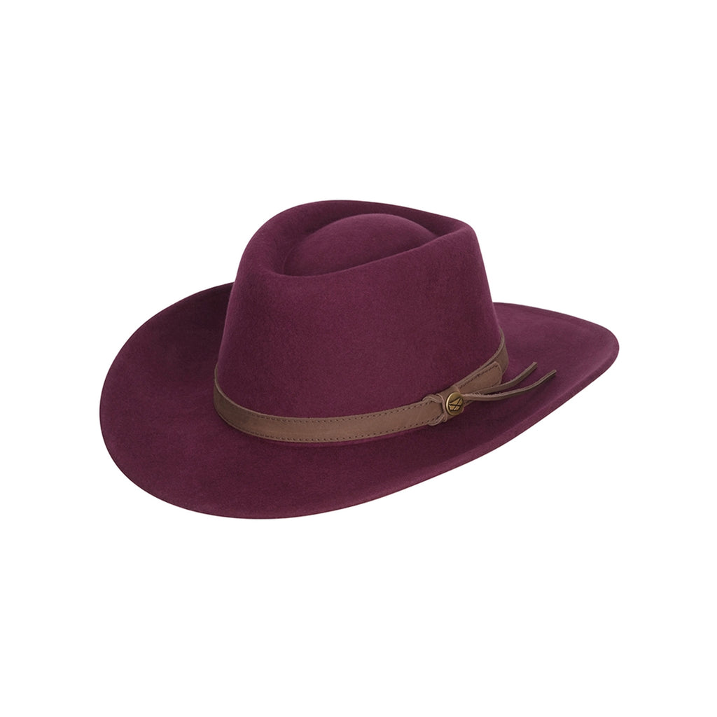 Hoggs of Fife Perth Crushable Felt Hat - Merlot