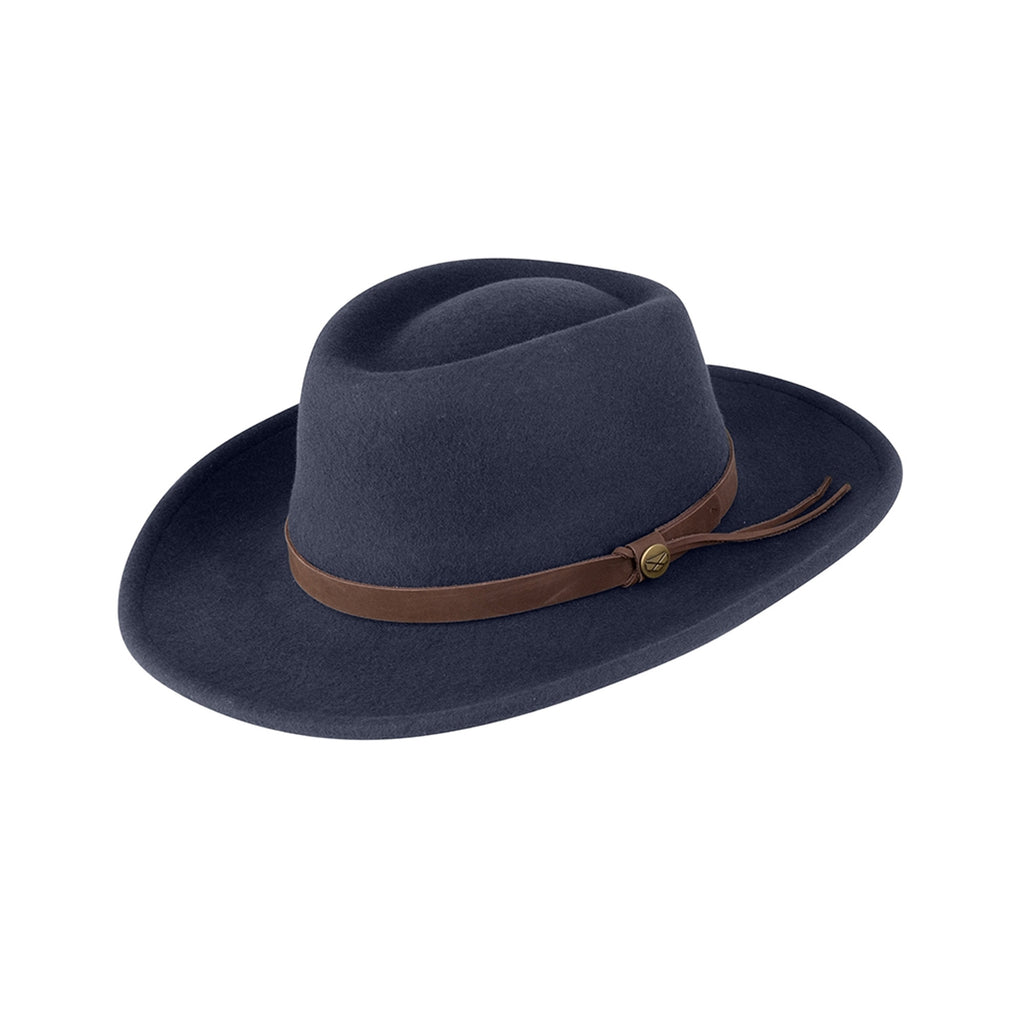 Hoggs of Fife Perth Crushable Felt Hat - Navy