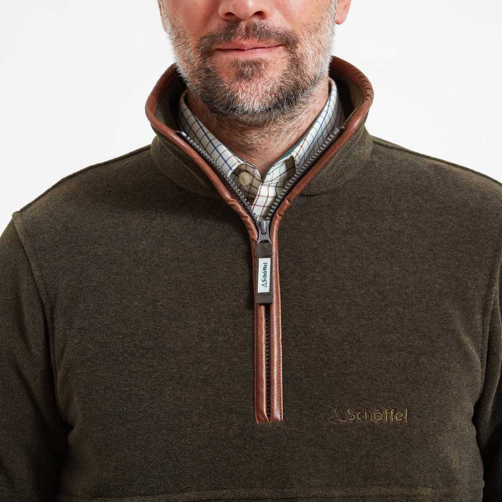 Schoffel Men's Berkeley Quarter Zip Fleece - Dark Olive