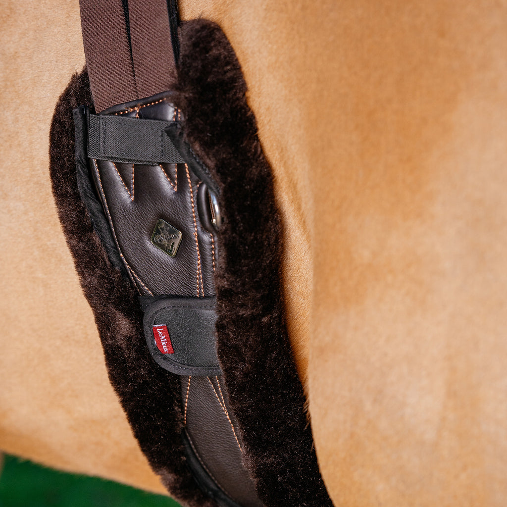 LeMieux Merino+ Anatomic Jumping Girth Cover - Brown